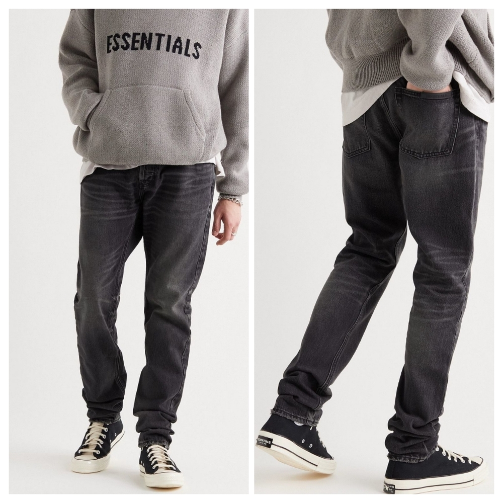 FEAR OF GOD ESSENTIALS mens Tapered Jeans in grey charcoal - Picture 1 of 10